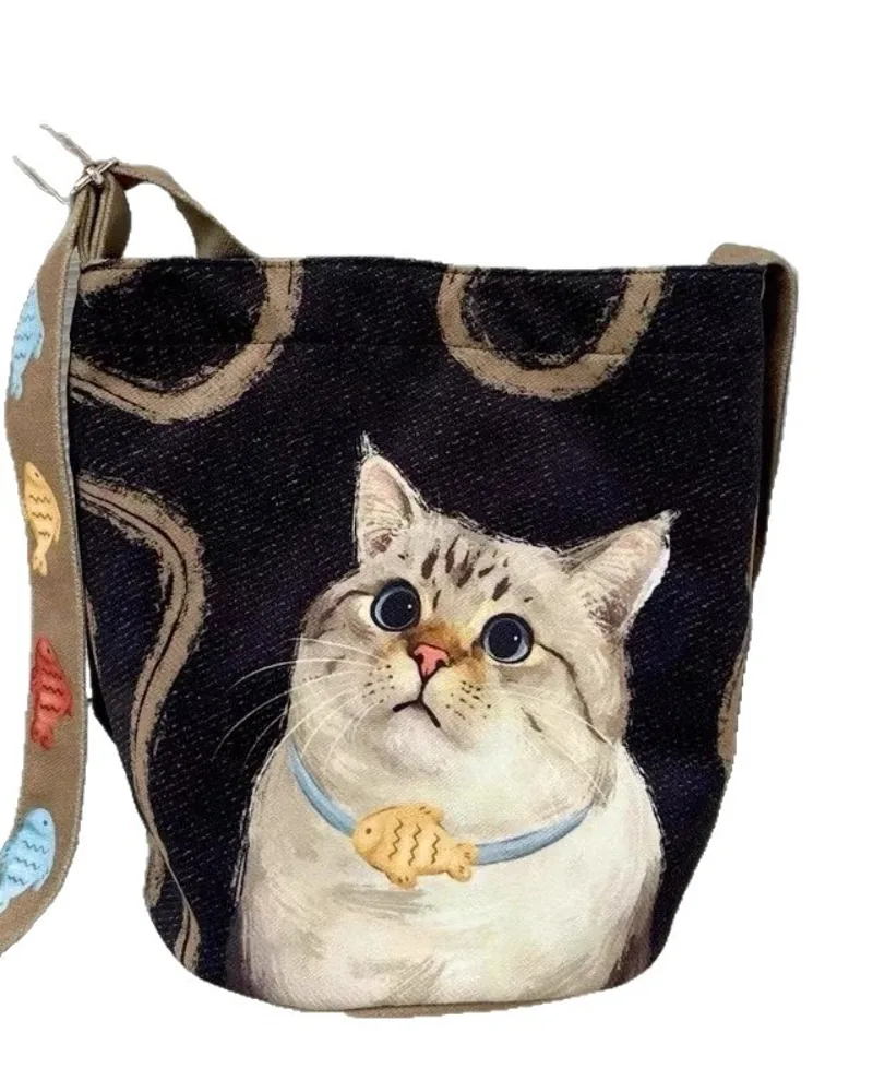 Cat Portrait Canvas Tote